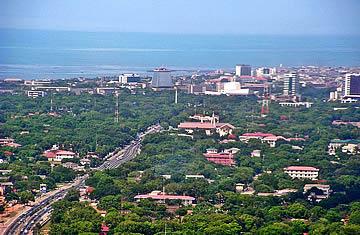 Aerial view of Accra Central Business District (CBD).